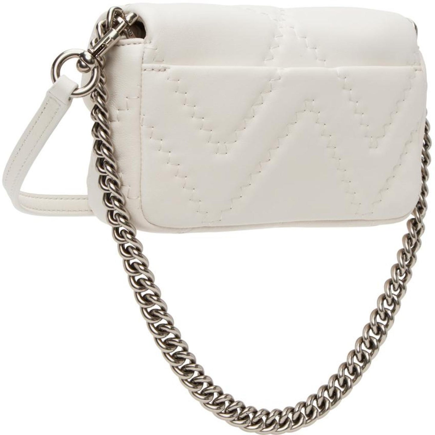 White 'The Mini Quilted J Shoulder Bag' Bag