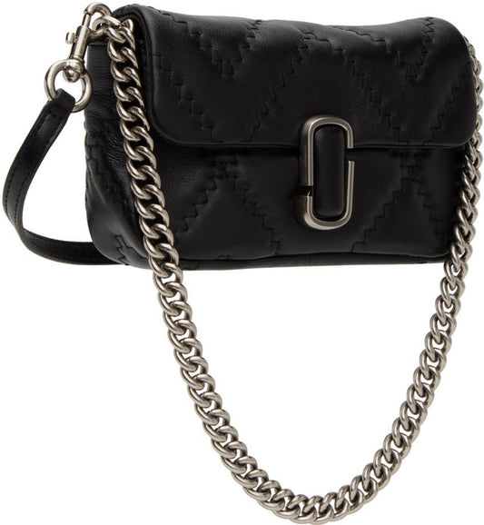 Black 'The Mini Quilted J Shoulder Bag' Bag