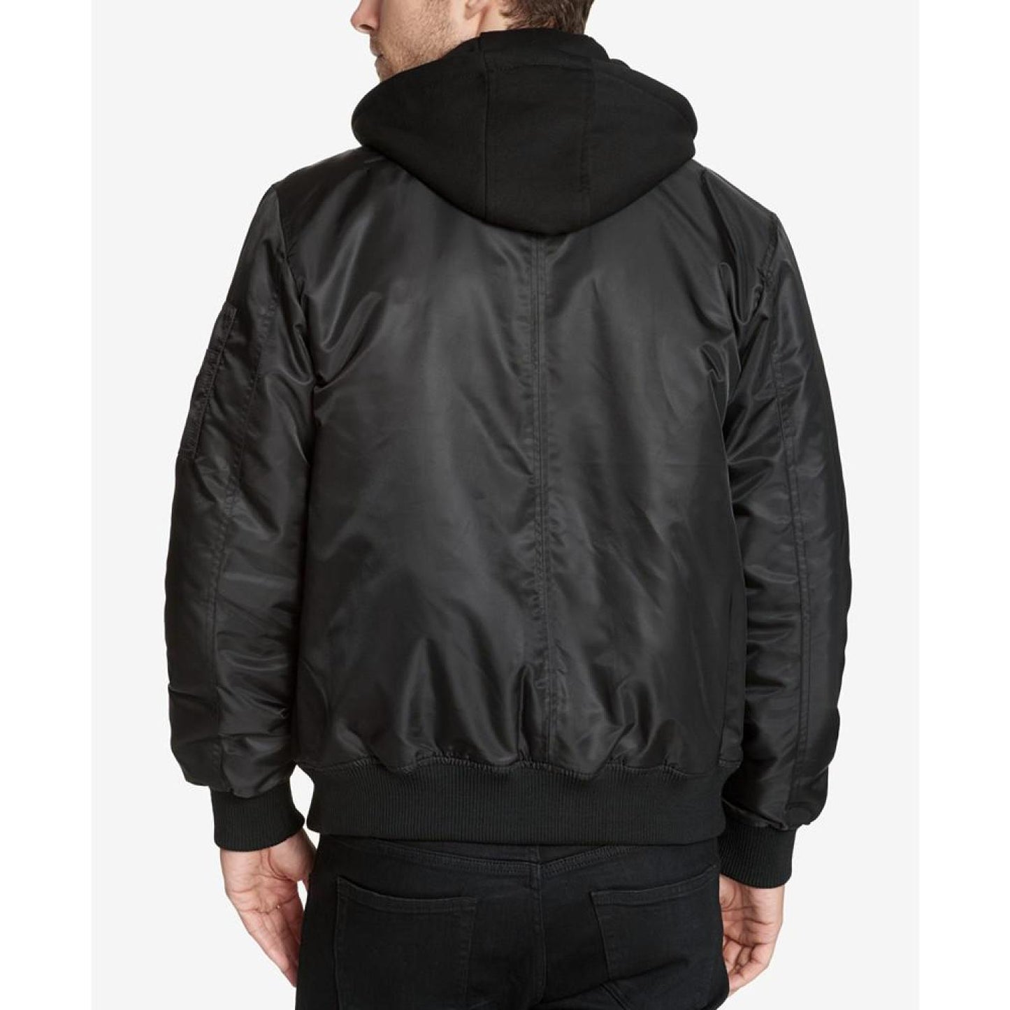 Men's Bomber Jacket with Removable Hooded Inset