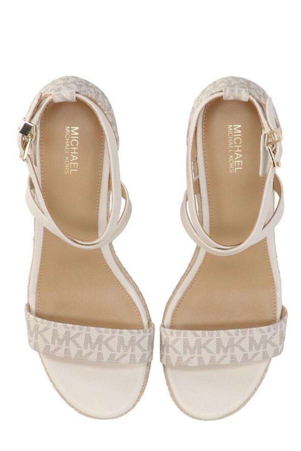 Michael Michael Kors Serena Logo Printed Wedge Sandals