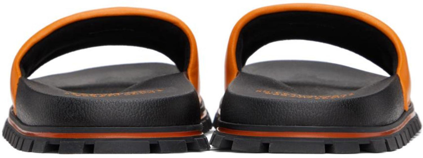 Orange 'The Leather Slide' Sandals