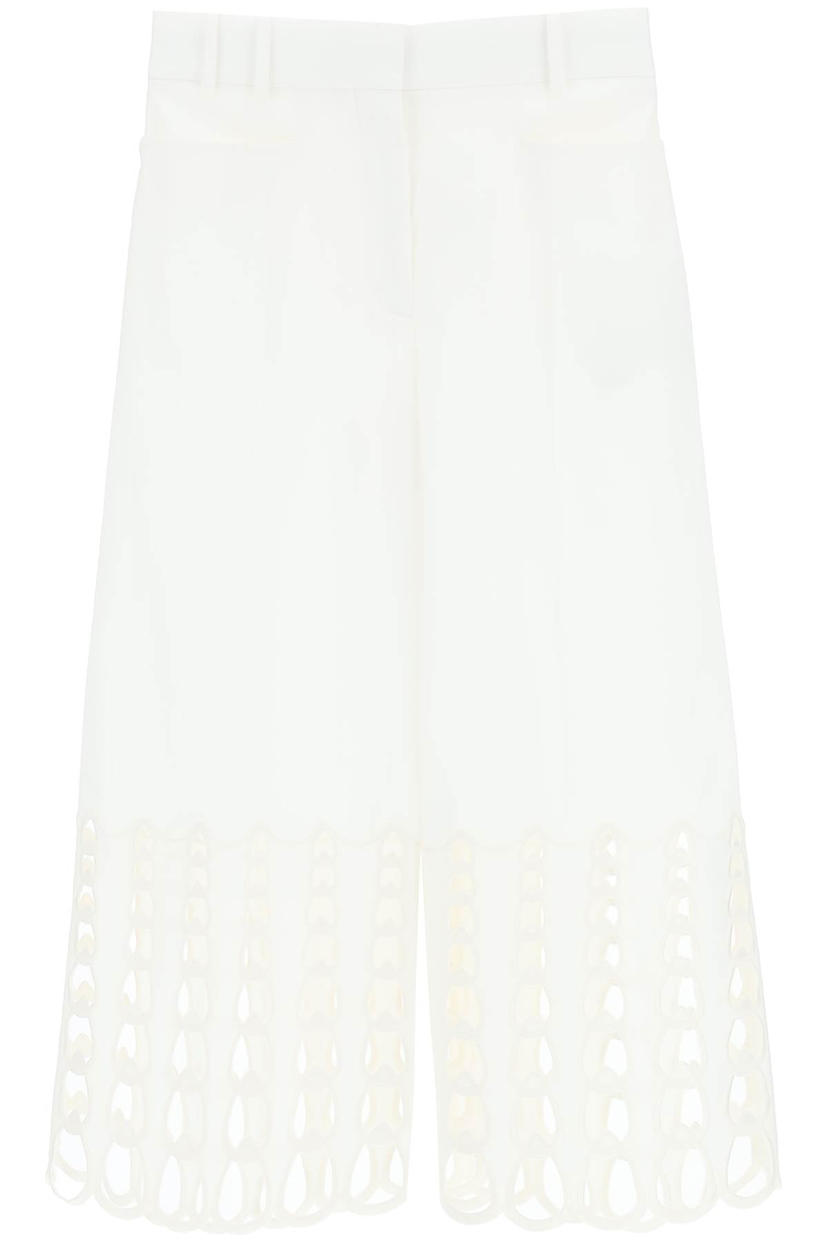 Stella mccartney cropped pants with embroidered hem