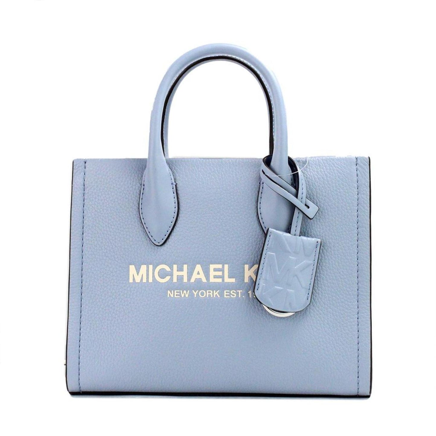 Michael Kors Mirella Small blue Leather Top Zip Shopper Tote Crossbody Women's Bag