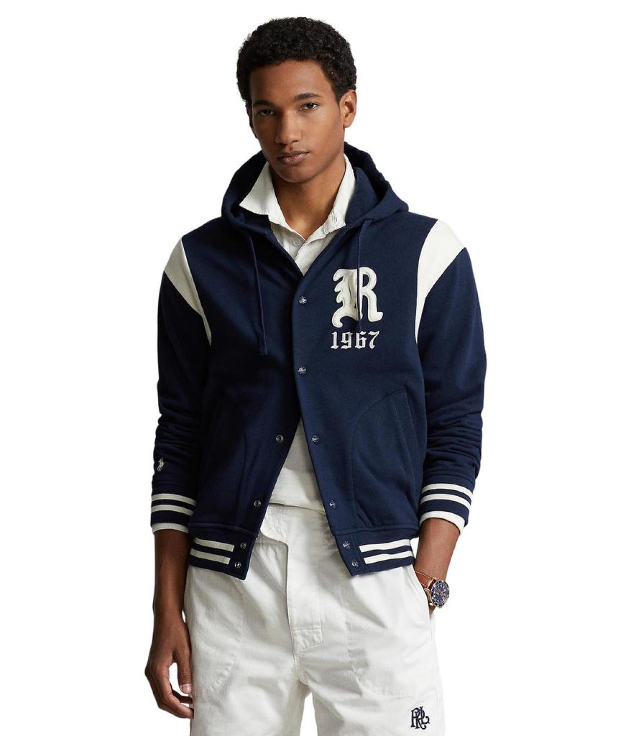 Fleece Hooded Baseball Jacket