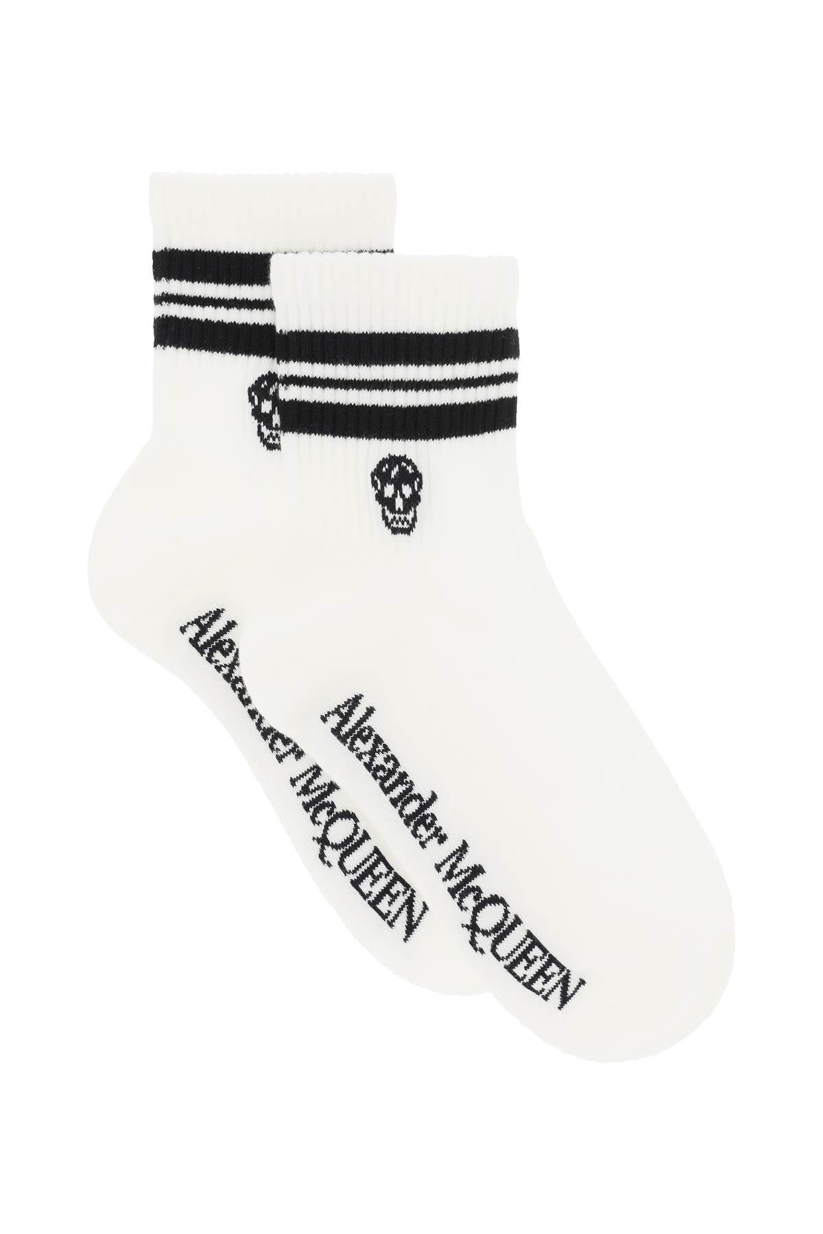 Alexander mcqueen stripe skull sports socks