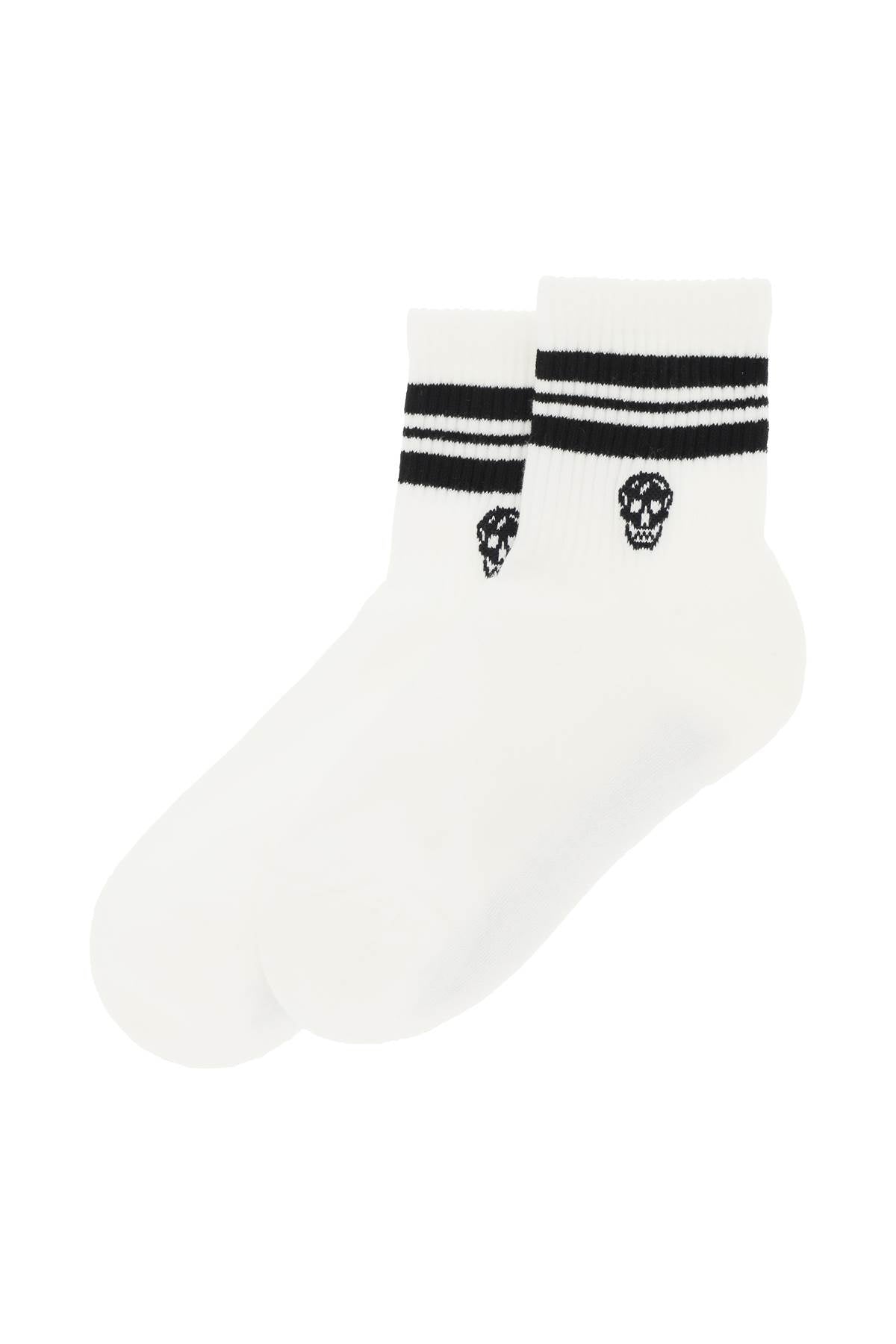 Alexander mcqueen stripe skull sports socks