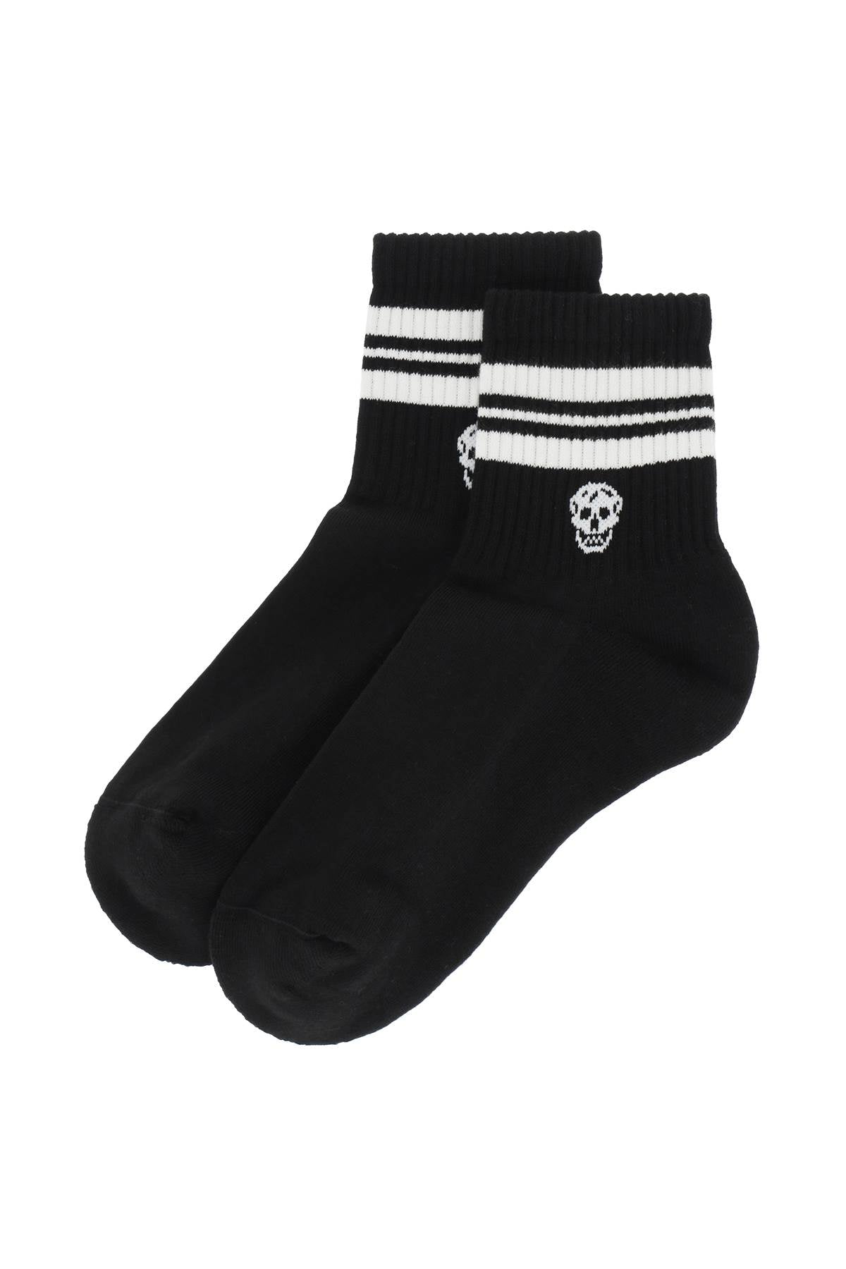 Alexander mcqueen stripe skull sports socks