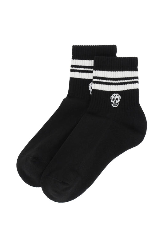 Alexander mcqueen stripe skull sports socks