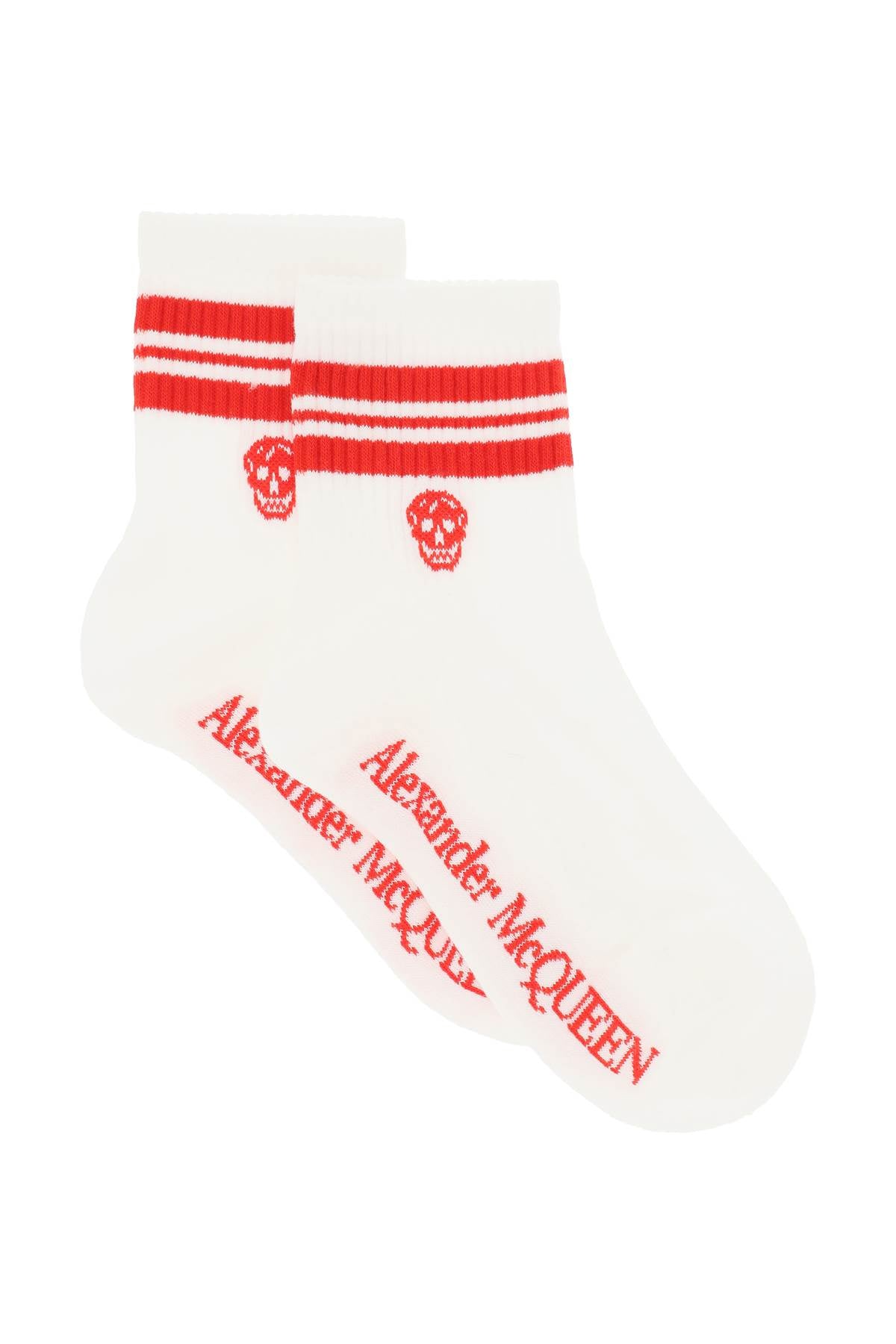 Alexander mcqueen stripe skull sports socks