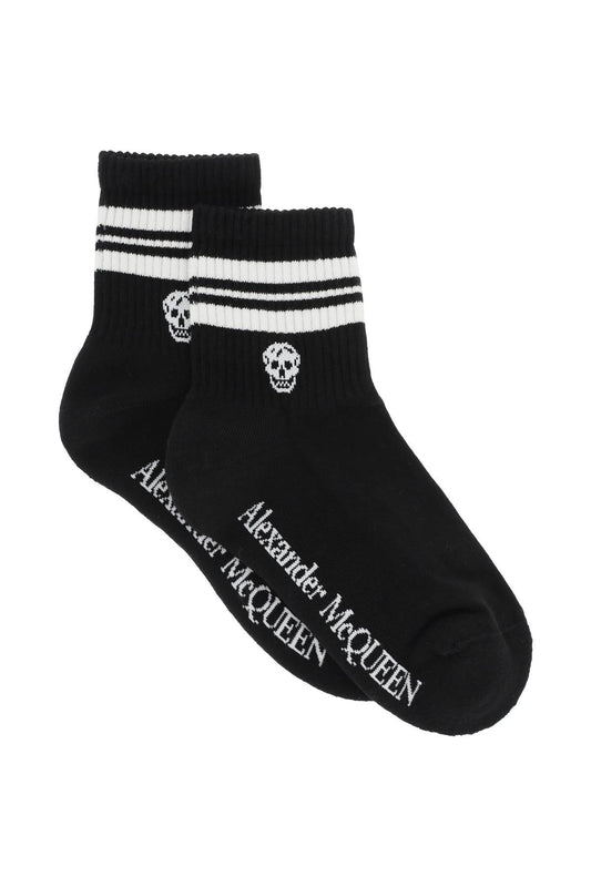 Alexander mcqueen stripe skull sports socks