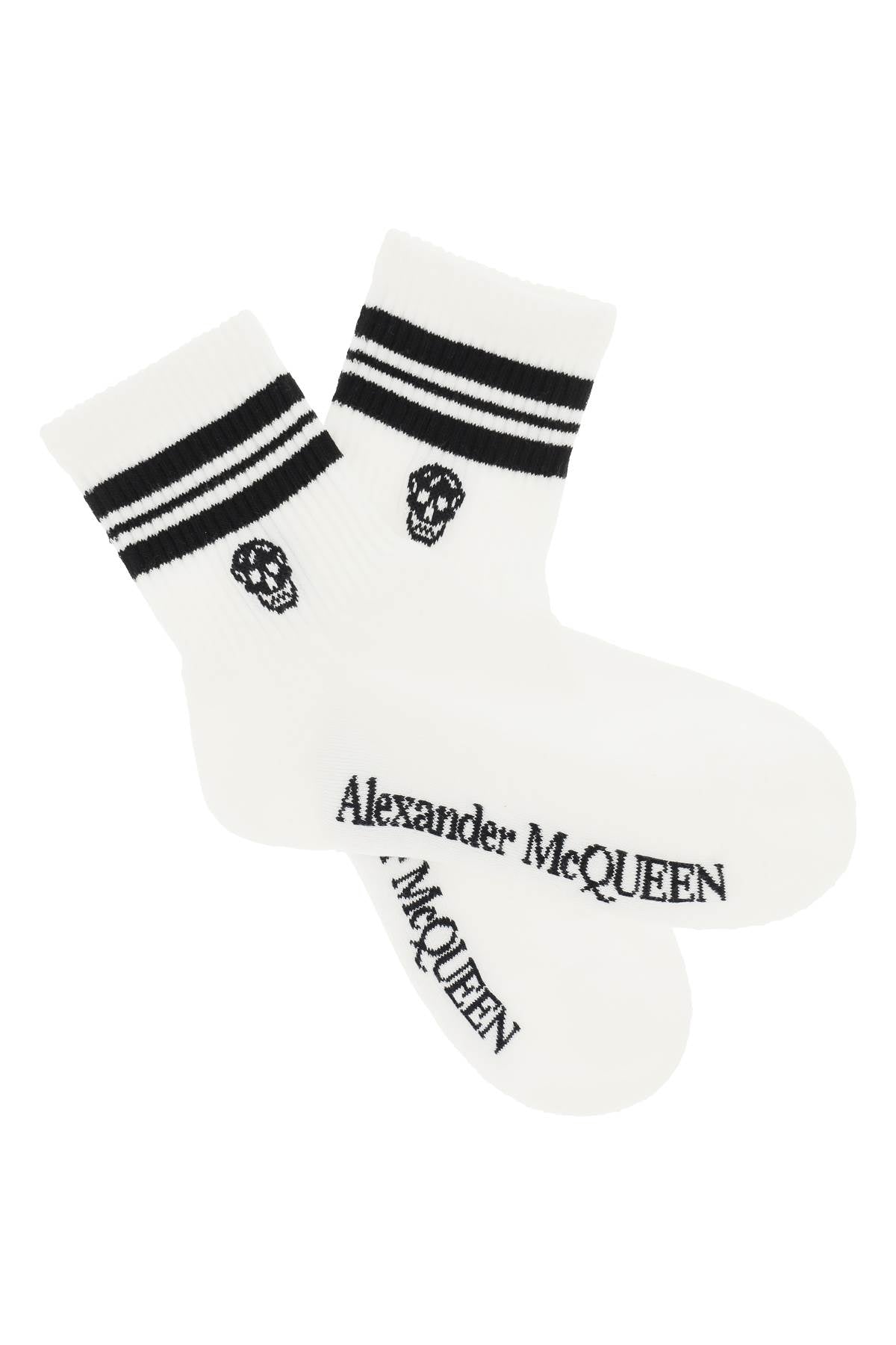 Alexander mcqueen stripe skull sports socks