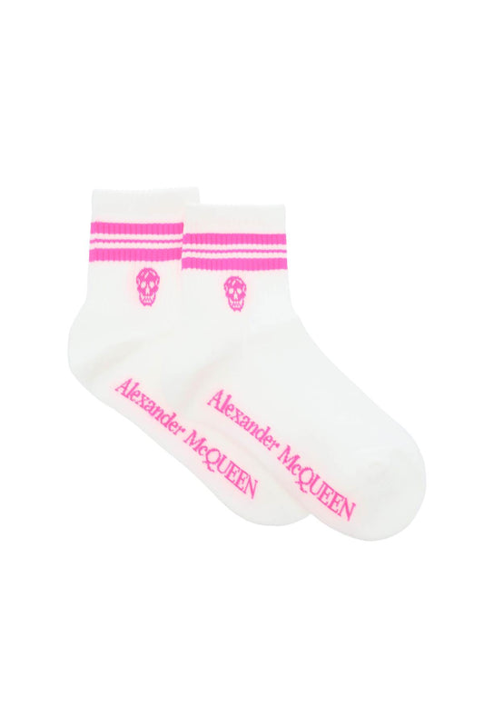 Alexander mcqueen stripe skull sports socks