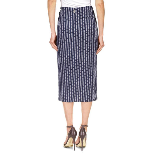 MICHAEL Women's Twist-Front Chain-Print Midi Skirt