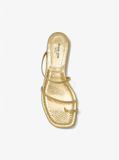 Patti Metallic Python Embossed Leather Slide Sandal