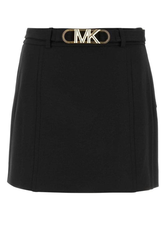 Michael Michael Kors Stretch Crepe Belted Mini Skirt