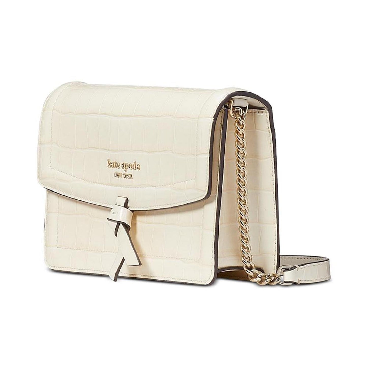 Knott Croc Embossed Leather Flap Mini Crossbody