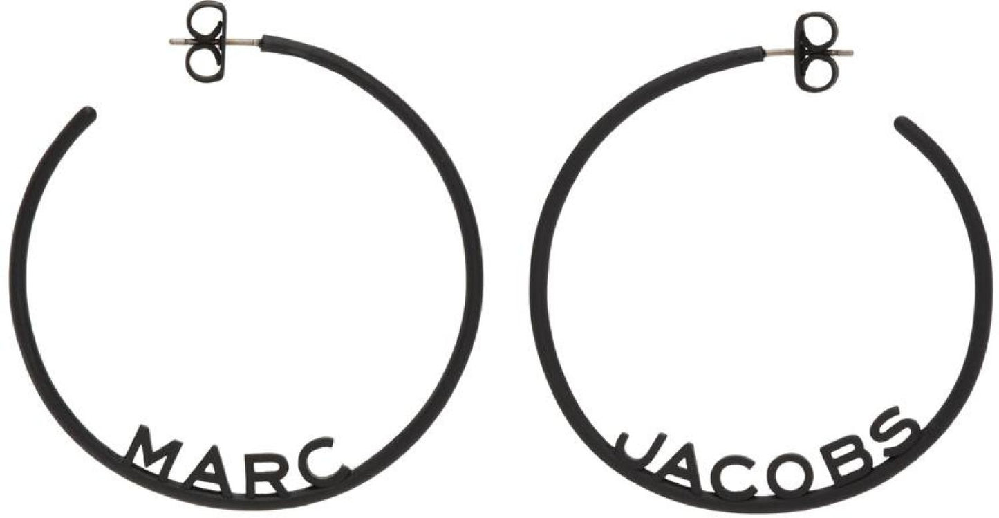 Black 'The Monogram Hoops' Earrings