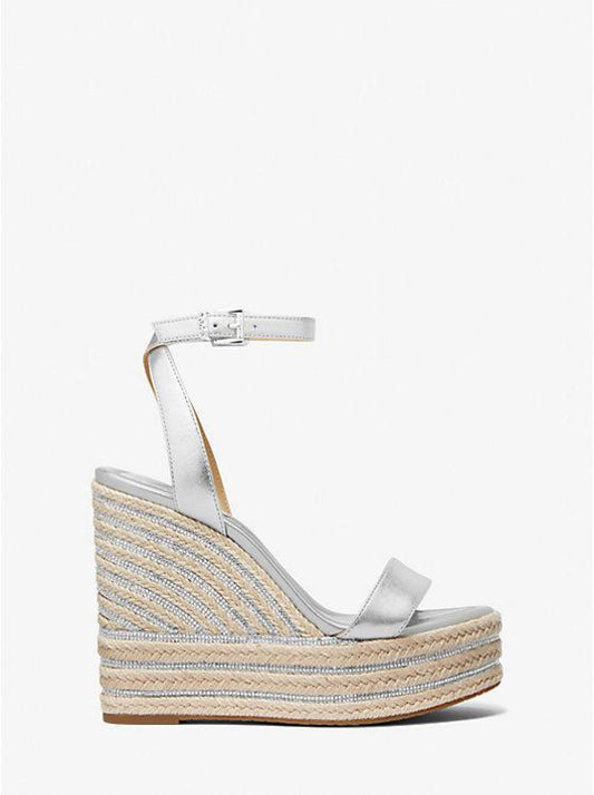 Leighton Metallic Leather Wedge Sandal