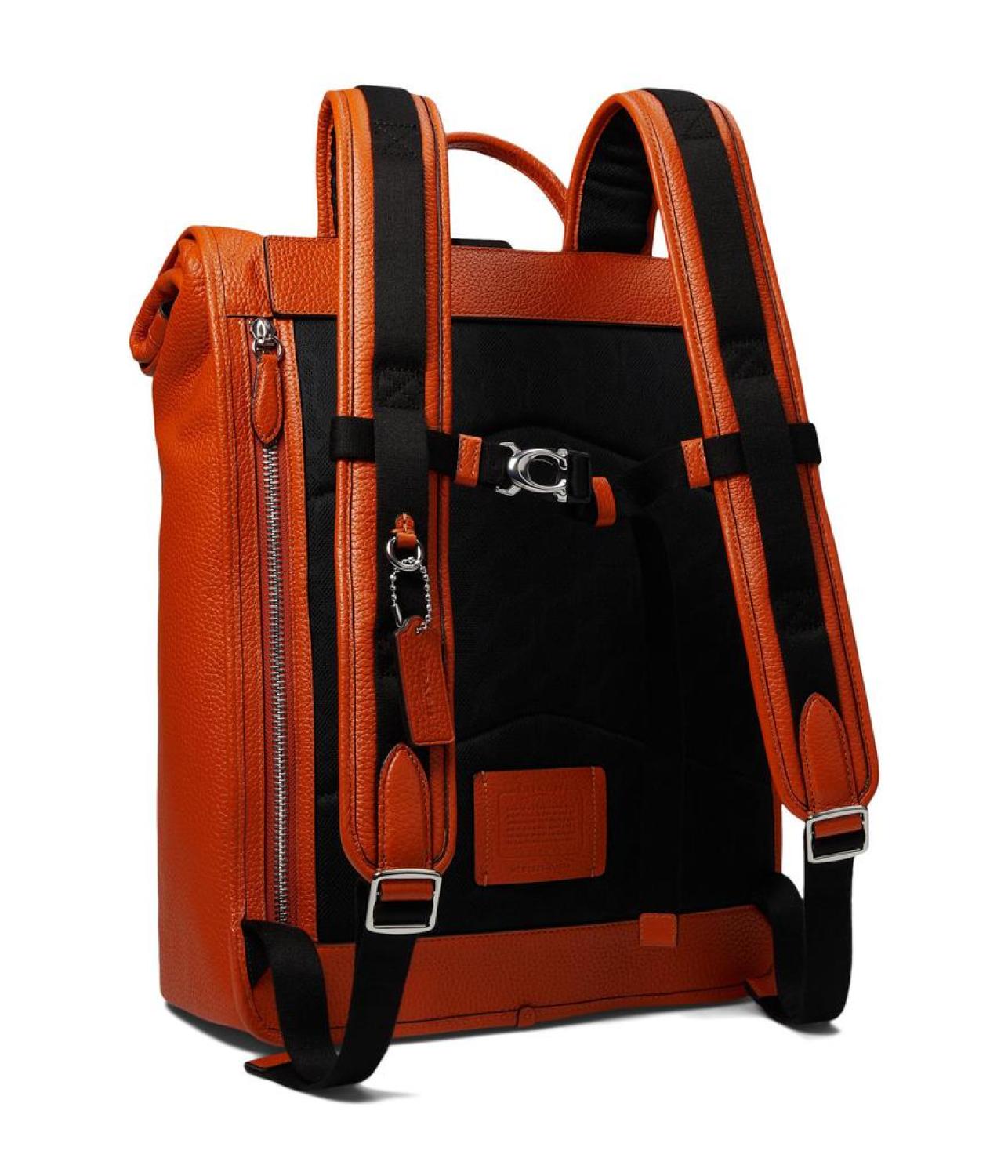 Beck Roll Top Backpack in Pebble Leather