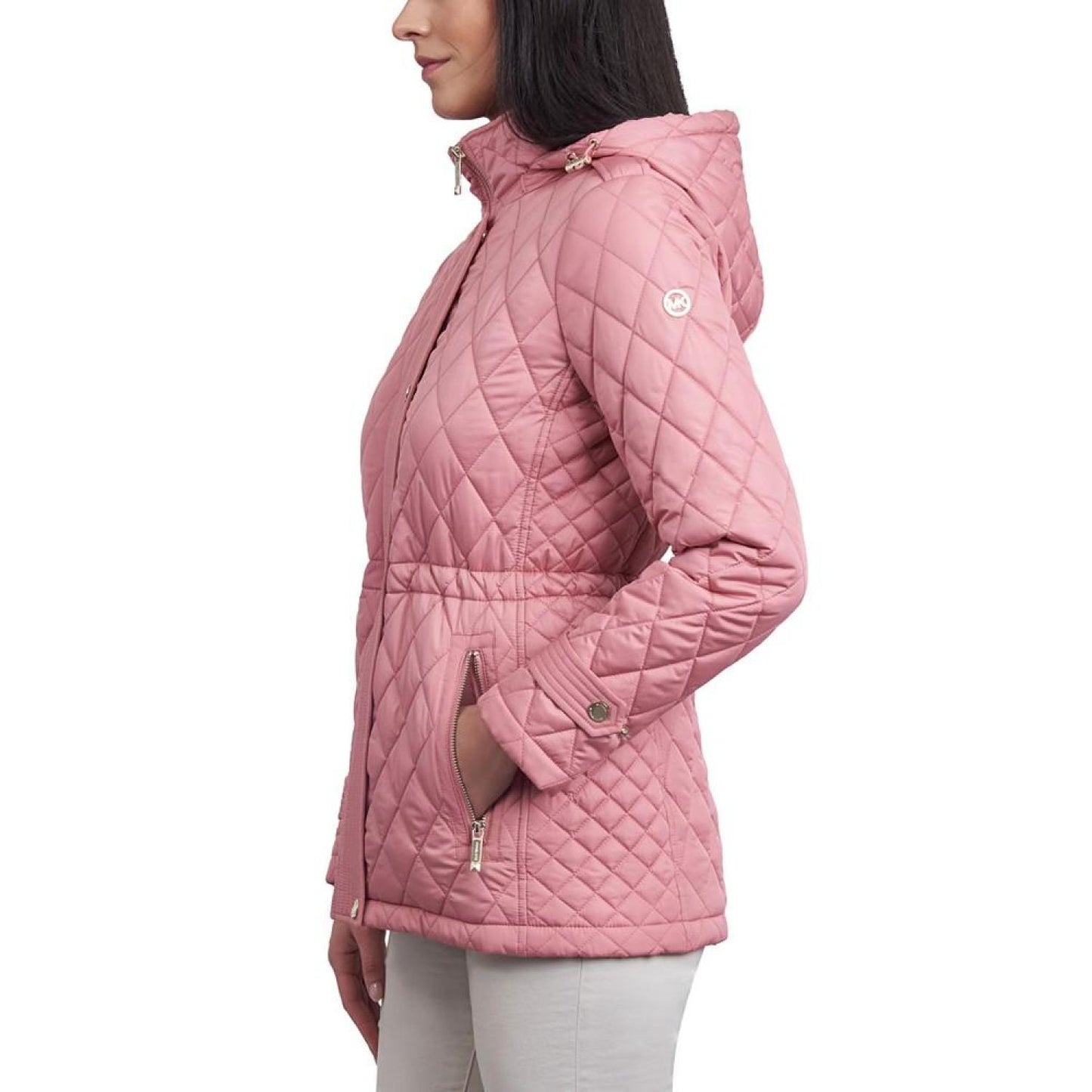 Women's Petite Quilted Hooded Anorak Coat