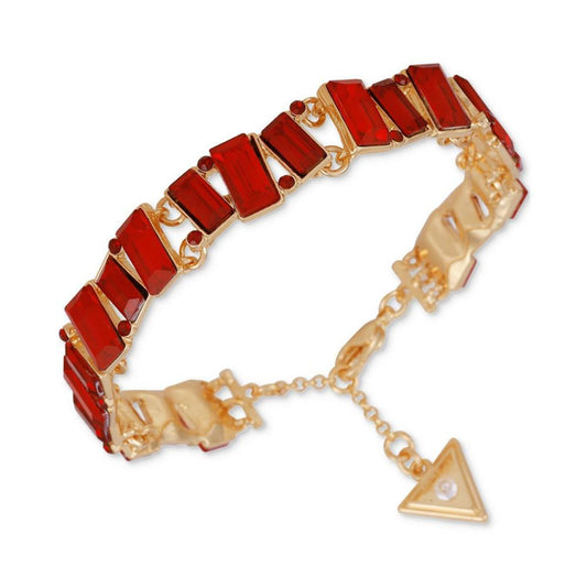 Gold-Tone Baguette Stone Flex Bracelet