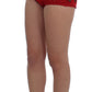 Dolce & Gabbana Elegant Silk Red Embroidered Mini Shorts