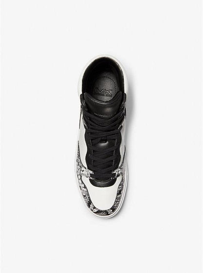 Barett Snake Embossed Leather High-Top Sneaker