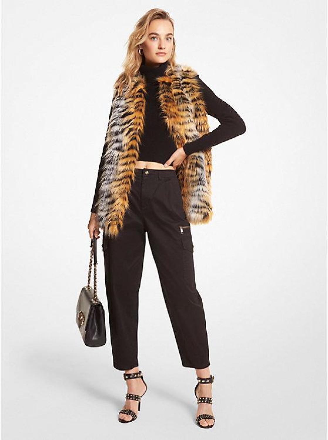 Tiger Print Faux Fur Vest