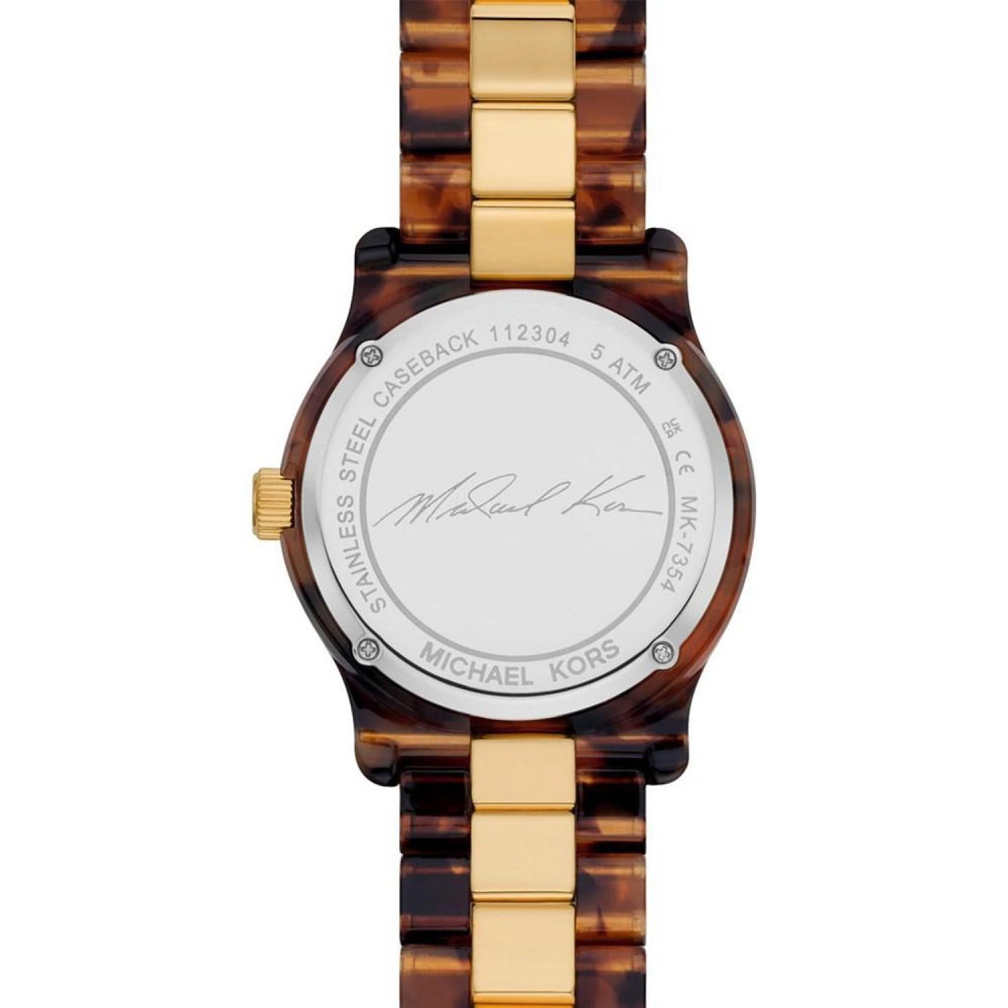 Women's Runway Quartz Three-Hand Brown Acetate and Gold-Tone Stainless Steel Watch 38mm