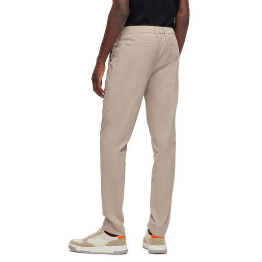 Men's Patterned Slim-Fit Trousers