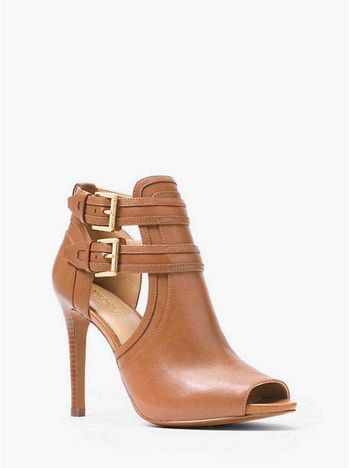 Blaze Leather Open-Toe Bootie