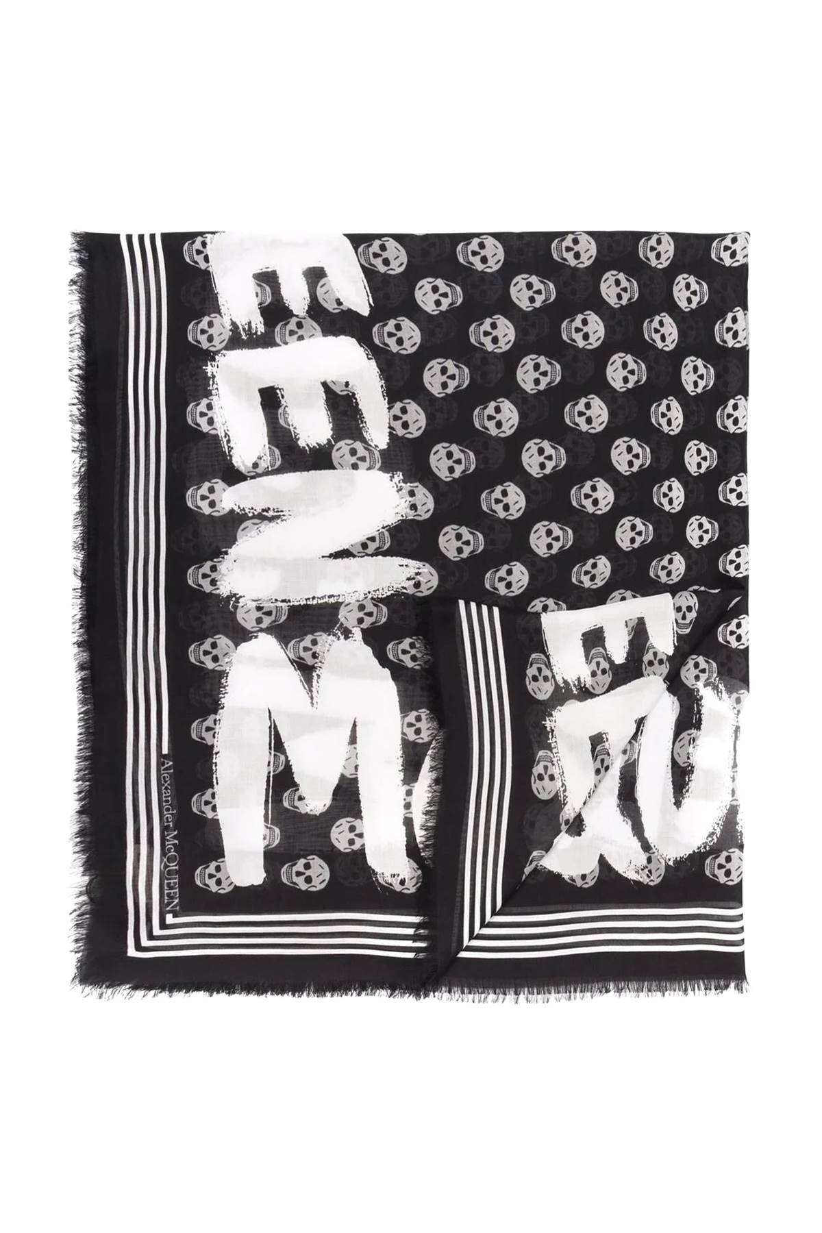 Alexander mcqueen graffiti biker scarf