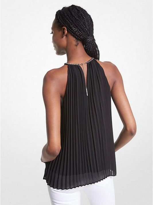 Pleated Georgette Chain Top