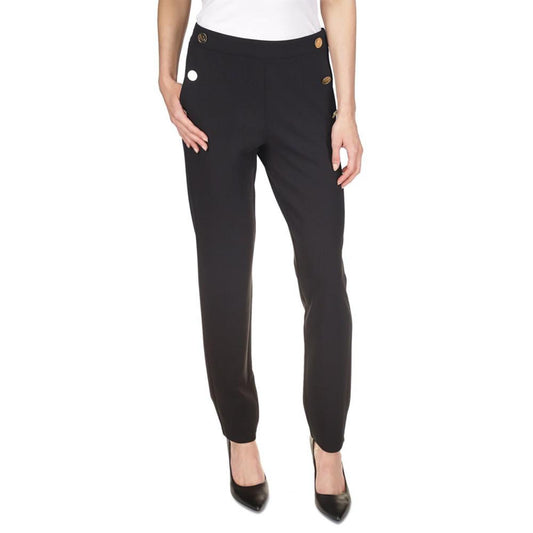 Women's Button High-Rise Ankle Pants