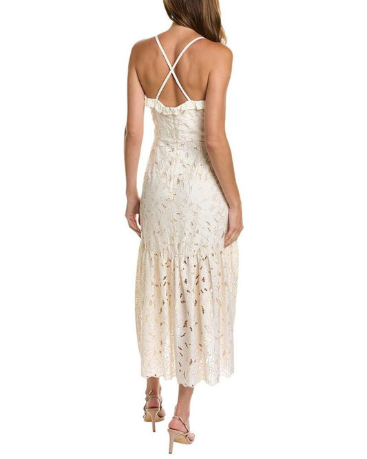 Marchesa Notte Peony Midi Dress