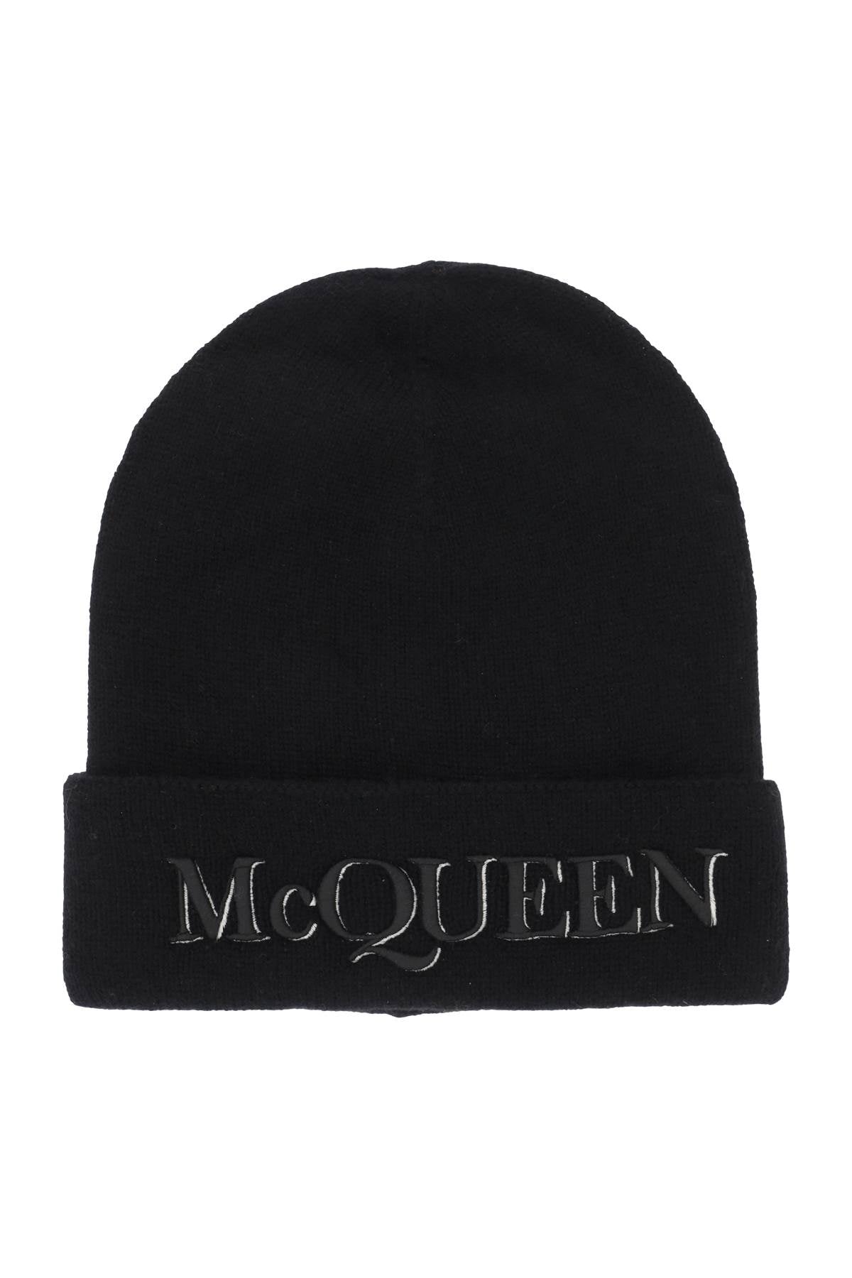 Alexander mcqueen cashmere beanie with logo embroidery