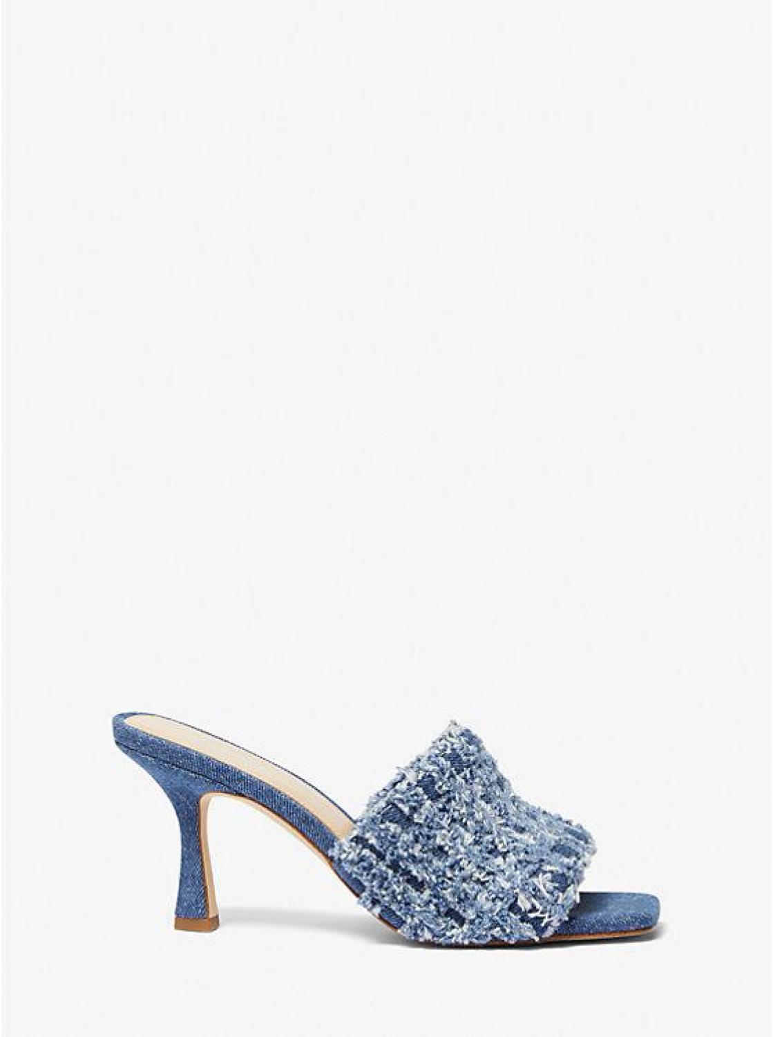 Tessa Frayed Denim Mule Sandal