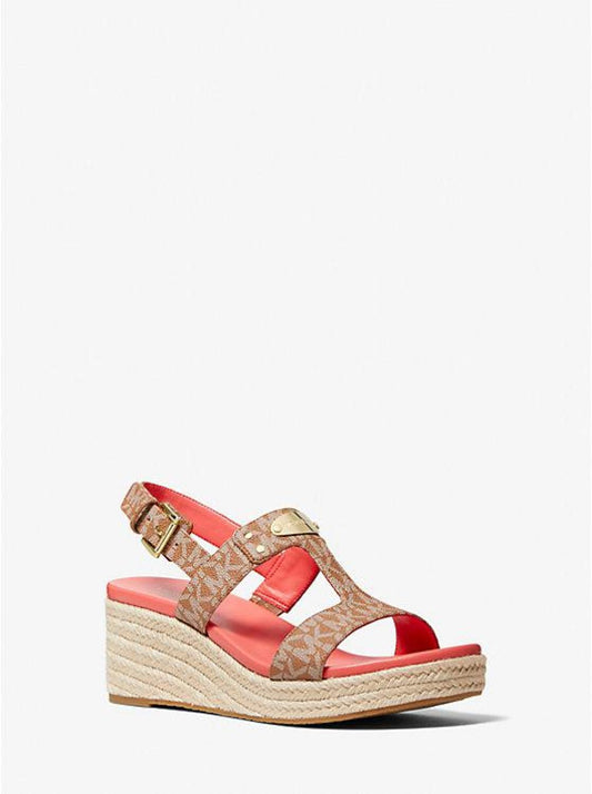 Embellished Signature Logo Wedge Sandal