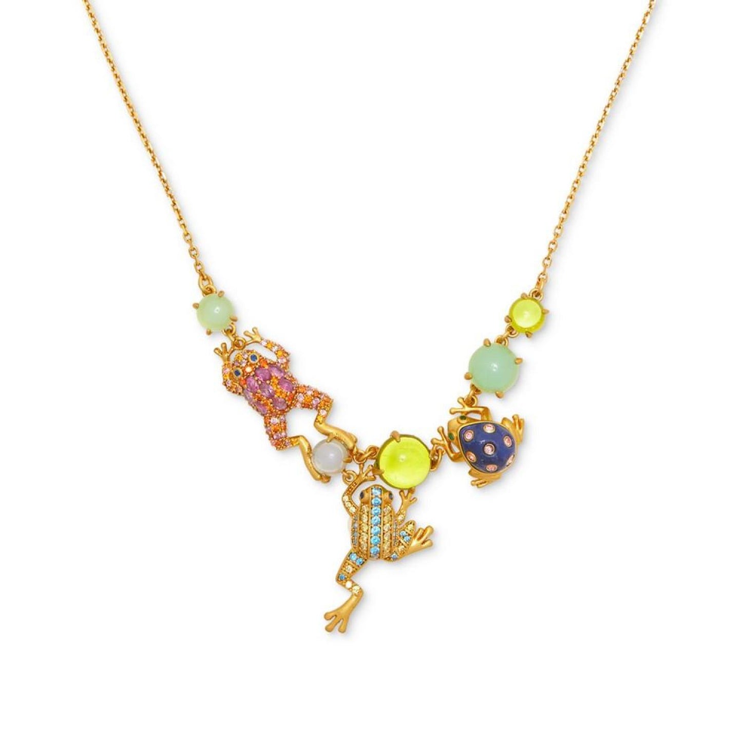 Gold-Tone Take The Leap Frontal Necklace, 16" + 3" extender