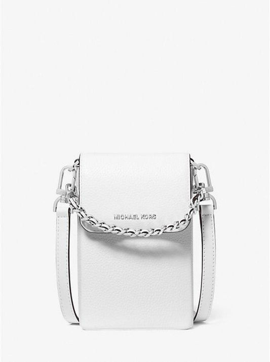 Jet Set Small Pebbled Leather Chain-Link Smartphone Crossbody Bag