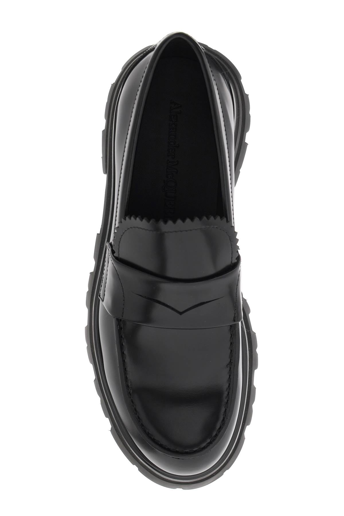 Alexander mcqueen brushed leather wander loafers