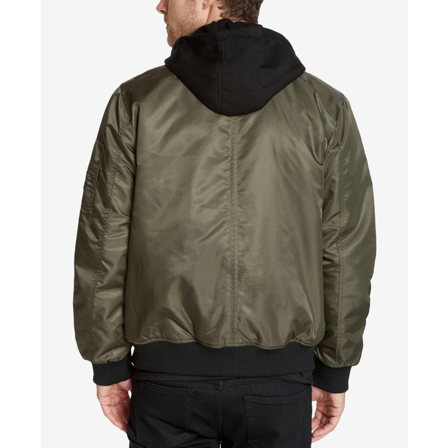 Men's Bomber Jacket with Removable Hooded Inset