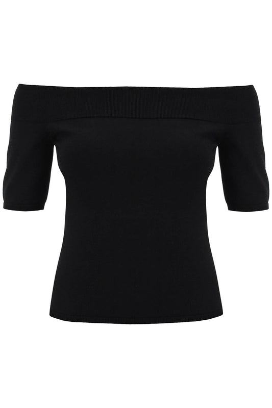 Alexander mcqueen knitted off-shoulder top