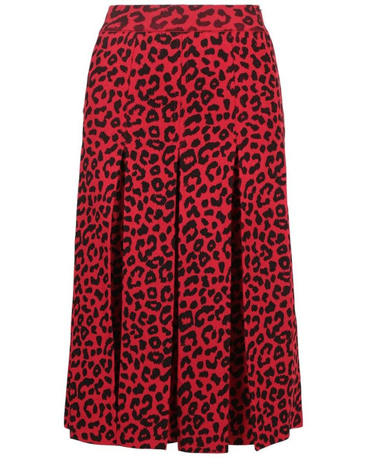 Gucci Leopard Silk-Blend Skirt