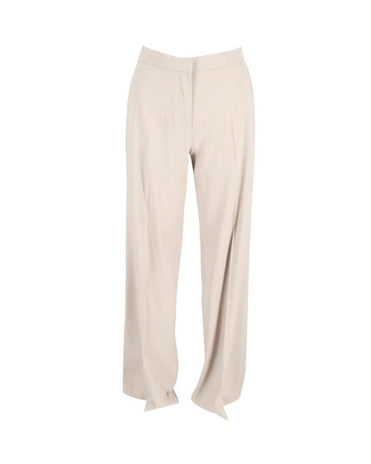 Max Mara Straight Leg Trousers in Beige Cotton