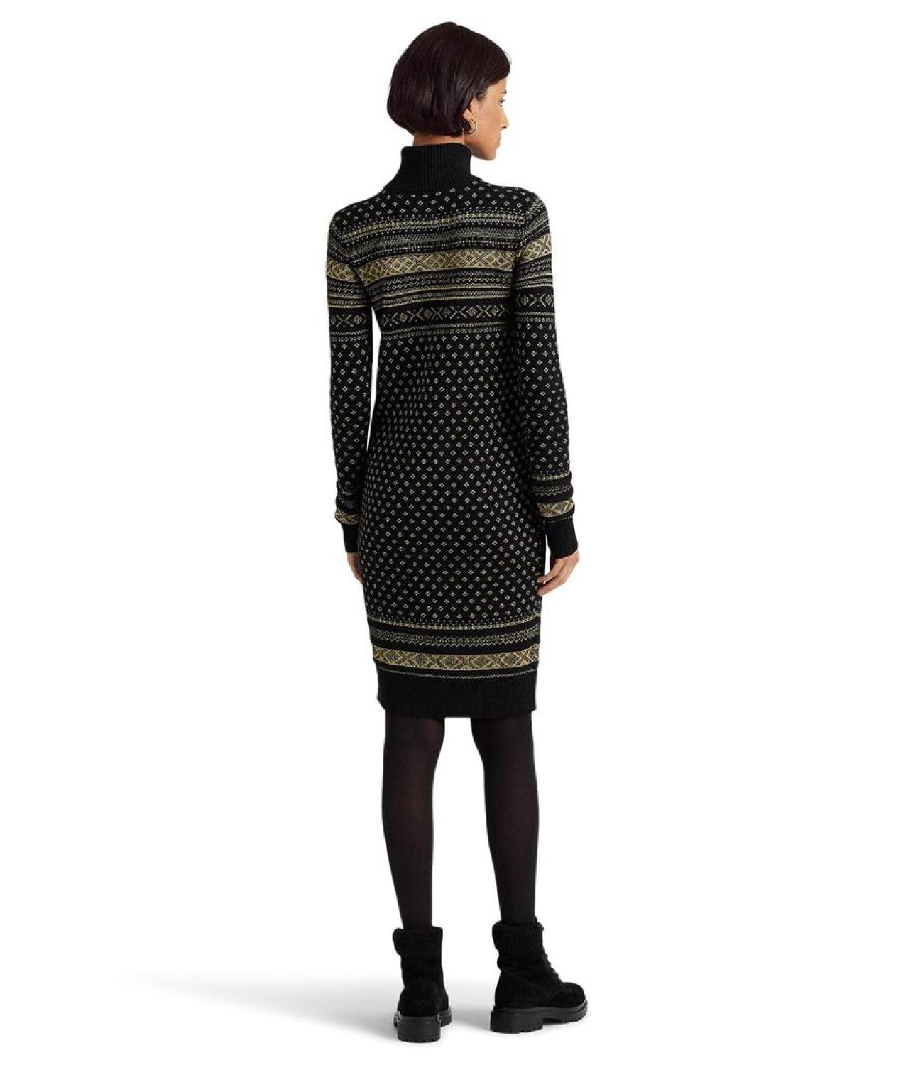 Petite Fair Isle Turtleneck Sweaterdress