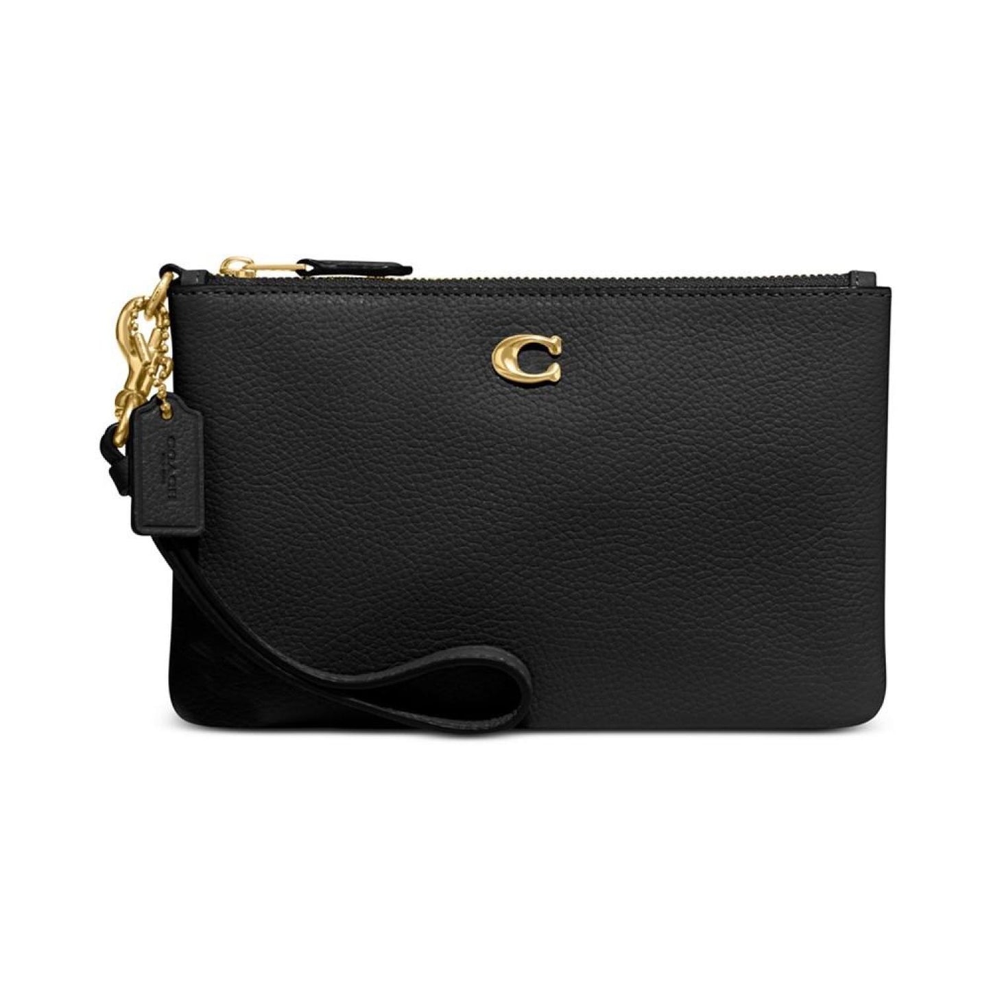 Polished Pebble Leather Small Zip-Top Wristlet