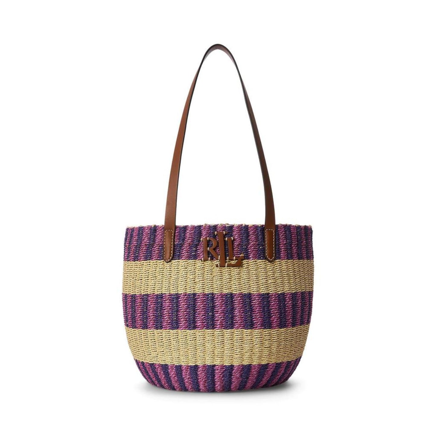 Striped Straw Medium Hartley Tote Bag