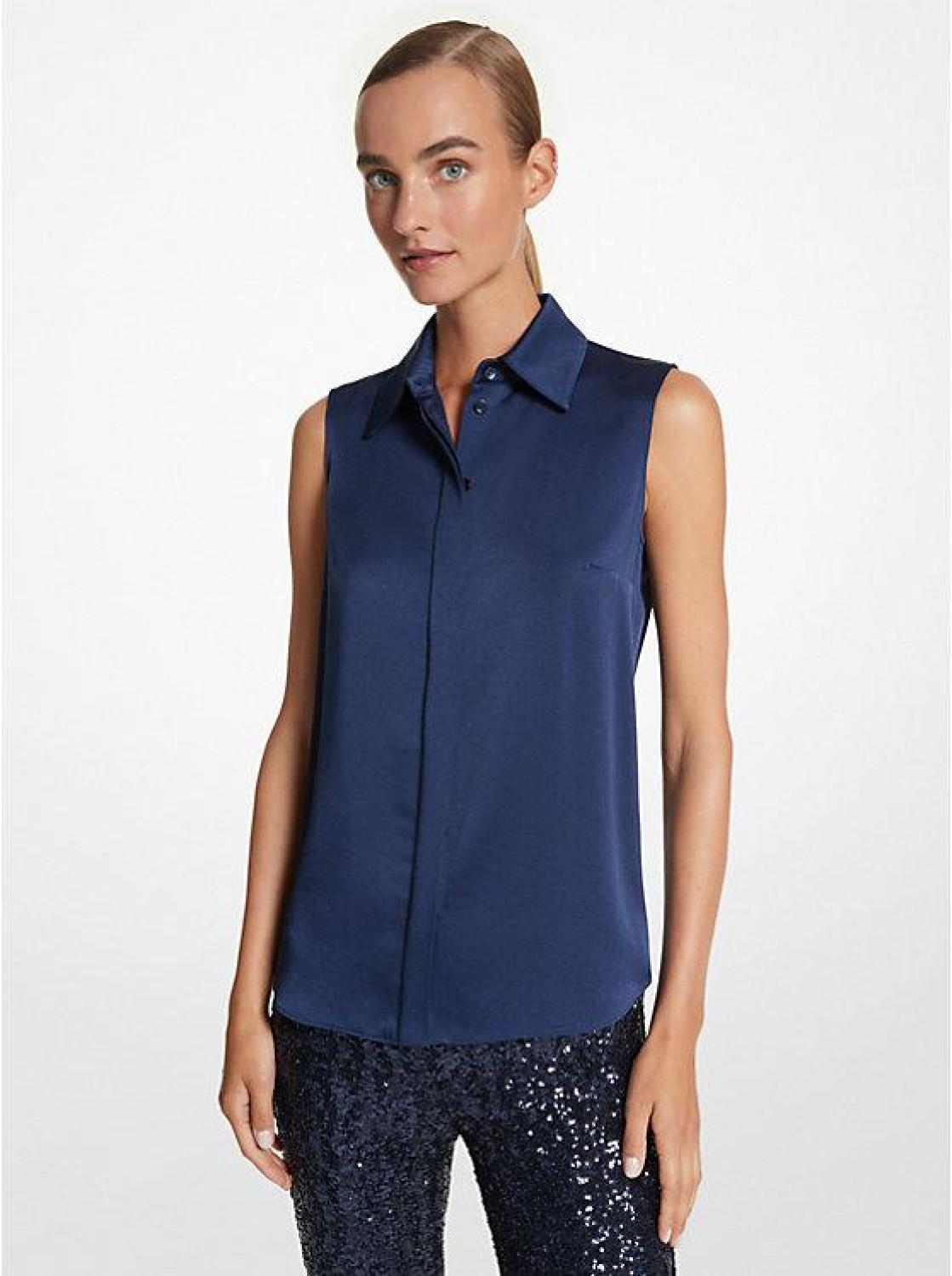 Hansen Charmeuse Sleeveless Shirt