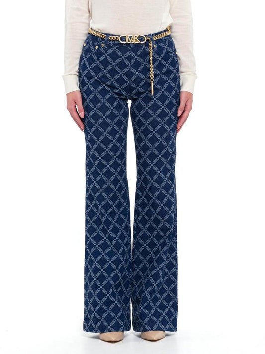 Michael Michael Kors Logo Jacquard Flared Jeans